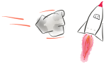 Asteroid Hitting a Spaceship