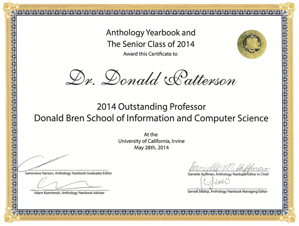 Uci outstanding professor donald j patterson