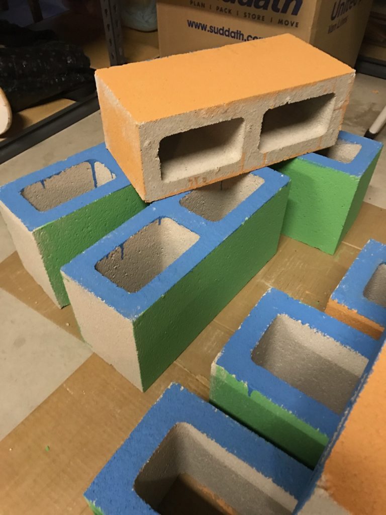 painted cinder blocks