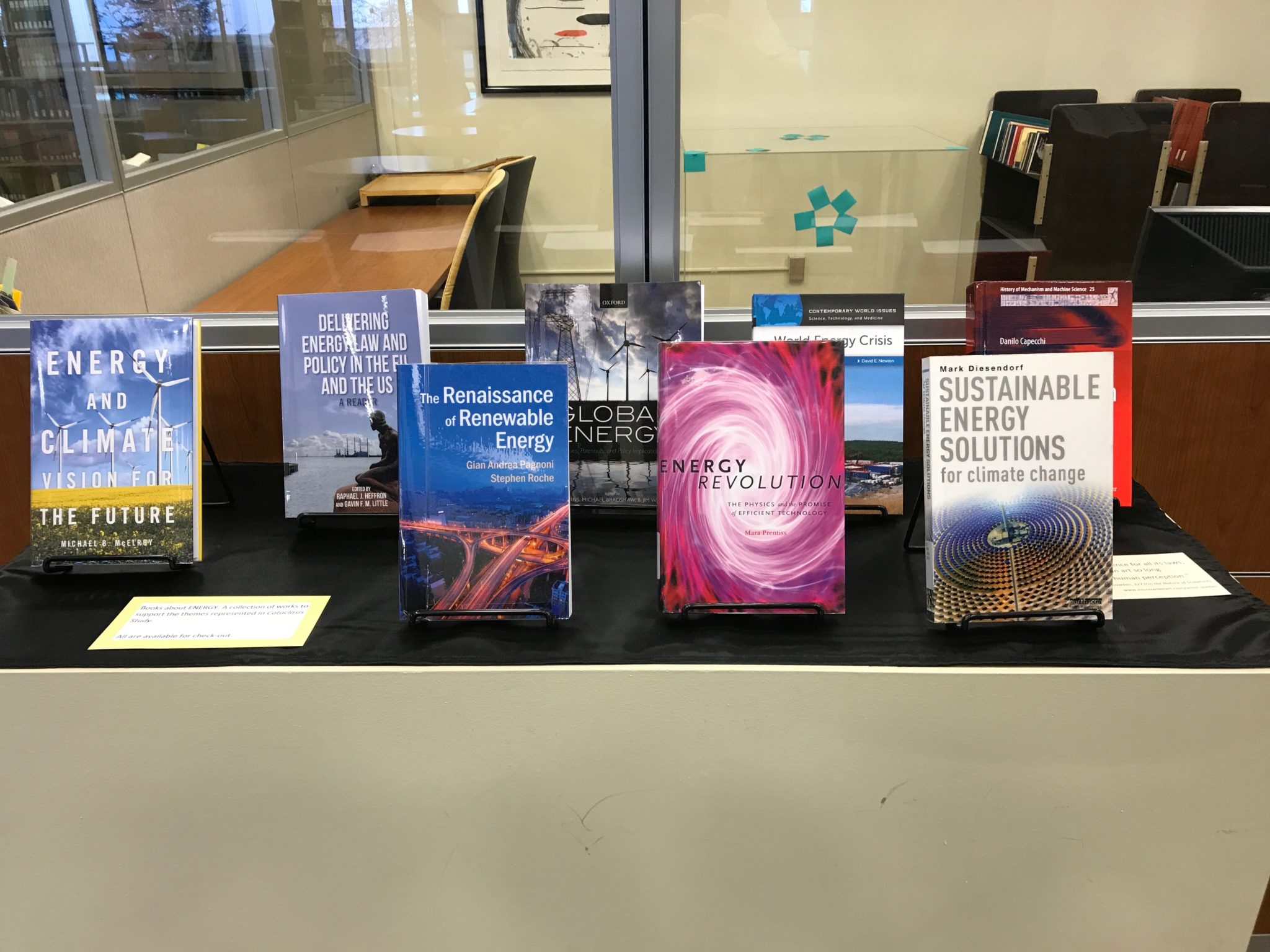 The Westmont Library supports us with a selection of books on sustainability