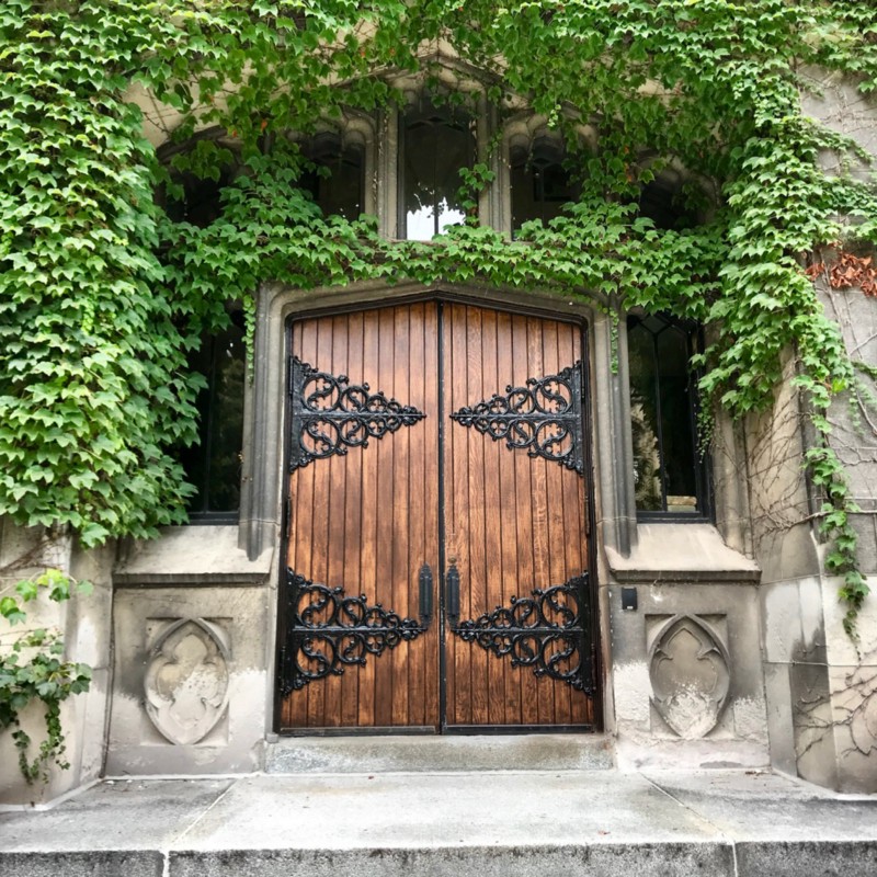 An imposing door at the University of Chicago